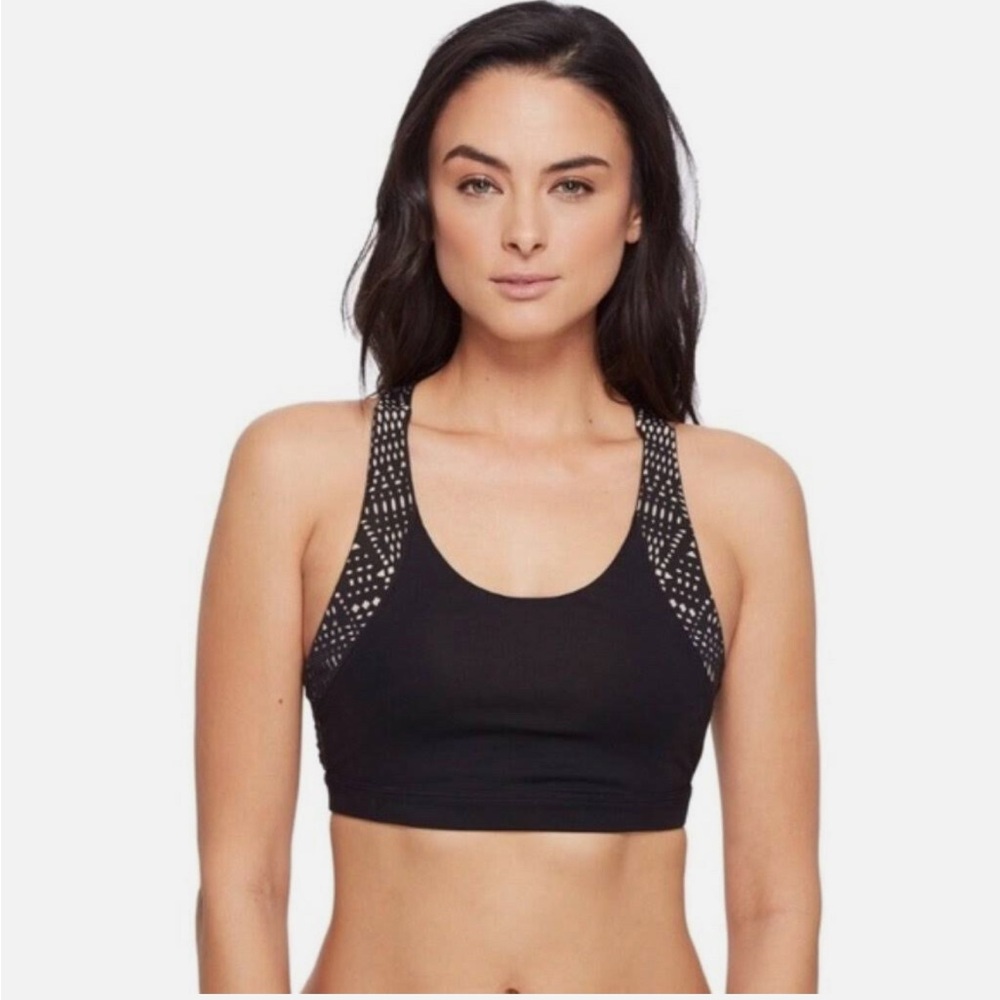 ALO Yoga Black Sports Bra with Racerback Design